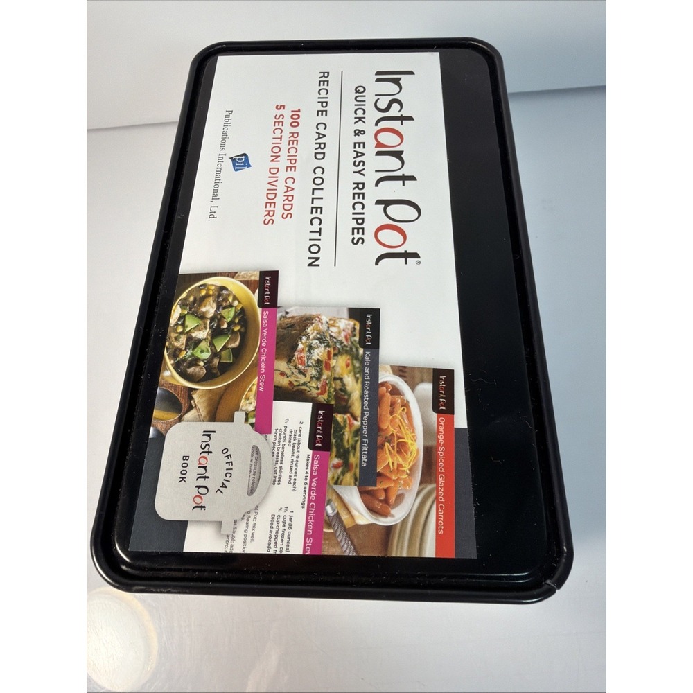 NEW INSTANT POT Official Quick & Easy Recipes 100 Recipe Cards Cookbook Box Tin - Picture 5 of 9